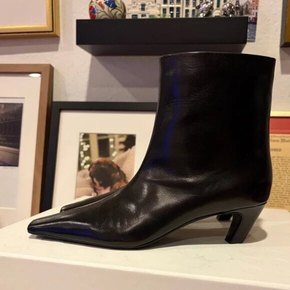 KHAITE NIB Black Arizona Ankle Boots Nappa Leather 38 8 - Picture 7 of 15